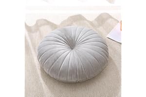 MolynnChic Cuscino da pavimento per meditazione, rotondo, grande, per adulti, in velluto, spesso, per yoga, soggiorno, balcone, esterni, tatami, 45,7 cm, grigio