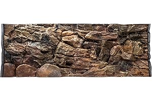 WYSKONT Fondo per Acquario 3D Lesbos - Fondo per Acquario - Accessori per Acquario - Fondo - Decorazione per Acquario - 150x60 cm Due Pezzi - Colore Marrone - Acquario Grande