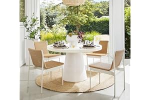 The Home Talk Jute Braided Solid Area Rug- Rustic Vintage Natural Eco Friendly Rug for Living Room Bedroom Kitchen Indoor Outdoor (120 CM or 4 Feet Diameter, Natural)