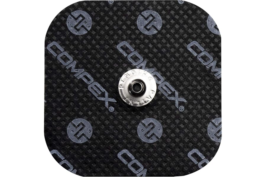 Compex I 4 electrodos Negros 5x5 cm para electroestimuladores I Compatible con electroestimuladores Cable e inalámbricos