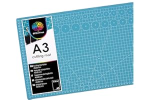 OfficeTree Craft Cutting Mat A3 Self Healing - Blue Cutting Board Craft 45 x 30 cm - Double Sided Grid - PVC 3 Layers Quilting for Sewing, Crafting, Modelling, Scrapbooking