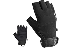 Igoera®️ Guanti Montagna con Cuciture robuste di Alta qualità, Guanti Arrampicata Dita Tagliate per Maggiore Presa e Protezione all’Esterno e all'Interno, Unisex