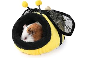 JanYoo Chinchilla Hedgehog Guinea Pig Bed Accessories Cage Toys House Supplies Habitat Ferret Rat (S, Bee)