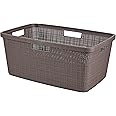 Curver Jute Woven Effect 70% Recycled Rectangular Laundry Basket 46 Litres – Peppercorn