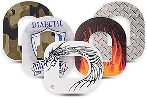 ExpressionMed - Patch adhésif pour Omnipod (Paquet de 5) - Ruban CGM prédécoupé, étanche, non effilochable. (Warrior)