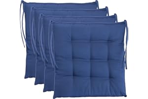 Brandsseller Sitzkissen Dekokissen Stuhlkissen Zierkissen Gartenkissen - 9er Steppung- in Verschiedene Motive (4er-Paket, Dunkelblau)