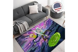 DreamController Ricky Morty Custom Rugs for Gamer Room (62x40inch)| Playroom Carpets Inspired by Games & Anime Decor for Gamers | Gamer Room Decor for Kids Teen Anti-Slip Gaming Mats