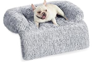 Feandrea FluffyHug Sofa dla psa, narzuta, legowisko uspokajające, M, dla małych i średnich psów, 80 x 75 x 16 cm, szara Ombré PGW221G01