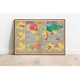 Pegziz pgzzNM2471 D&uuml;nya İmparatorluklar Tarihi Haritası Sanatsal Duvar Dekorasyon Poster 60x90cm.