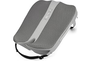 SNUGL Autositzkissen - Ergonomisches Steißbeinkissen zur Linderung von Ischias-Schmerzen, Perfekt für Autositz, Bürostuhl, Gaming und mehr - Hypoallergen, Langlebig, Doppelte Riemen - Grau Mesh