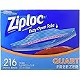 Ziploc Double Zipper Quart Freezer Bags, 216 Count by Ziploc
