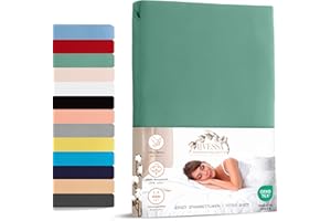‎LIVESSA Livessa Spannbettlaken 140x200cm aus Baumwolle Single-Jersey Stoff 140 g/m², Spannbetttuch/Bettlaken mit 30cm Matratzenhöhe, Ultra weich und atmungsaktiv, passt auch für 150x200 cm Matratzen