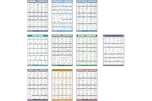 PALACE LEARNING QUICKFIT 10 Pack - Exercise Workout Poster Set - Pilates, Dumbbell, Suspension, Kettlebell, Resistance Bands, Stretching, Bodyweight, Barbell, Yoga Poses, Exercise Ball (Laminated, 18" x 27")