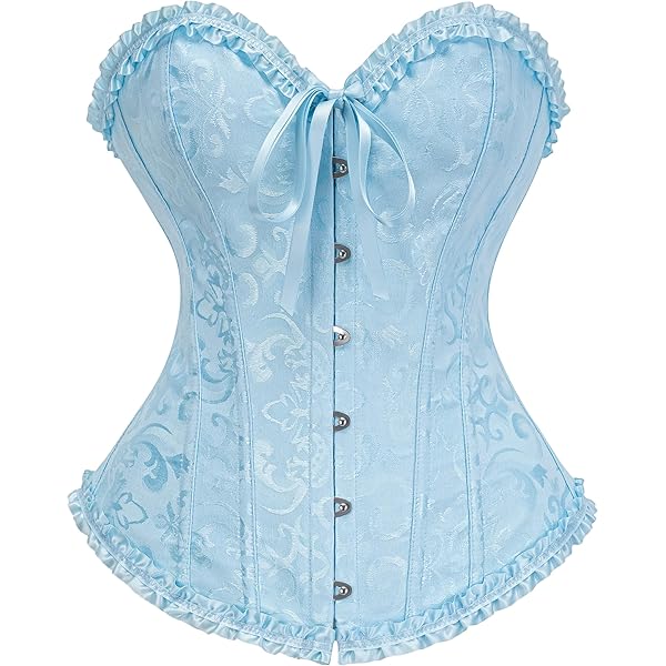 2025 Vintage bustier korset voor dames, met veters en kousenbanden, overborstkorset met veters en staafjes, bustier, lingerie, bodyshaper, bruidsondergoed, wit, S