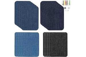 CYGJING 20 Patch Thermocollant Vetement,4 Couleur Couture Jean,100% Coton Patch Tissu Reparation,Diy Autocollant,Renfort Genoux Enfant pour T-Shirt Sacs Jupe