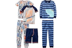 Simple Joys by Carter's Ensemble de Pyjama 6 Pièces en Coton, Coupe Ajustée Bébé et Garçon, Lot de 3