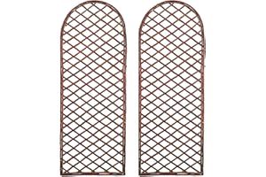 RUDDINGS WOOD Pack of 2 x Willow Trellis Panel Round Top - Curved Garden Wall Trellis