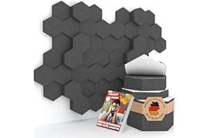 PolySound® RAW Akustikpaneele Sky-S - 52 Schallabsorber Elemente: 3 – 10cm mit extra guter Schalldämmung & selbstklebender Folie - Extremer Schallschutz in deinem Gaming Zimmer - NRC 0.9