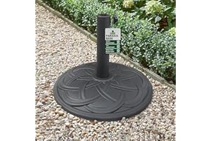 MY GARDEN OUTDOOR LIVING My Garden Parasol Base 9KG Black Cast Iron Effect Canopy Umbrella Holder Base Heavy Duty Cantilever Base With Adjustable Knob Suitable For All Surfaces Ideal For Outdoor Garden Patio Decking