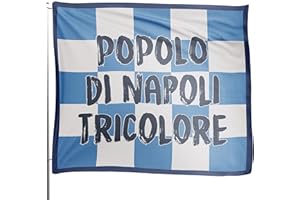 MAGNATEVE 'O LIMONE Bandiera 4° Scudetto Popolo di Napoli - Bandiera "A Scacchi" 60x60 cm - Gadget 4° Tricolore - Regalo Tifoso Calcio