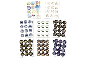 BROMMAT Eid Mubarak feuilles autocollantes pour sachets de bonbons Autocollants d'emballage de cadeaux Décoration pour fête musulmane Eid Mubarak