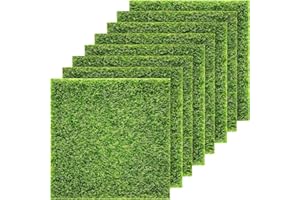 Pangda Kunstrasen, naturgetreuer feenhafter Kunstrasen, für Miniatur-Ornament, Garten, Puppenhaus, Gras zum Basteln, 15,2 x 15,2 cm (8er Packung)