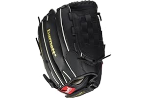 BARNETT JL-125 Gant de Baseball Initiation PU Outfield 12'5, Noir