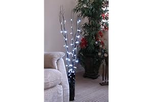 Loxton Lighting 50 LED White Lights on Brown Twigs, Wood, 12 W