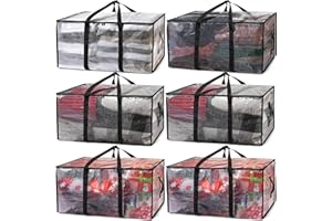 ClearSpace Lot de 6 grands sacs de déménagement ou de rangement surdimensionnés avec sangles de sac à dos, fermetures éclair et poignées - Sacs d'emballage robustes pour déménagement, dortoir