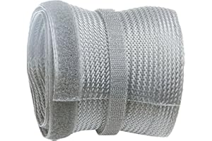 RICOO Organizador de Cables Canaleta para Cable Z9085G-2 Pasacables con Cierre Adhesivo Recogecables Ocultar Cables Longitud 2m Color Gris