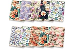 Pigna, Quaderno f.to A5 Nature Flowers, quaderni punto metallico, interno 4M, quadretti 4 mm., 80 g, Carta Riciclata, Copertine Assortite, 10