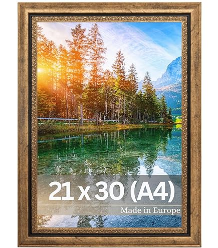 FRAMO Houten fotolijst 20 x 60 cm (afbeeldingsgrootte) in lichtblauw gewassen | grootte naar keuze | lijst voor poster | puzzel | fotocollage | op maat gemaakt | fotolijst op maat