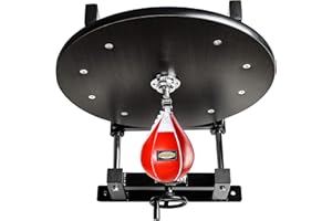 BAD COMPANY Deluxe Speedball plate-forme Set avec roulement Noir et Cuir Punching Ball Medium Rouge/Box Appareil pour le montage mural BCA de 38