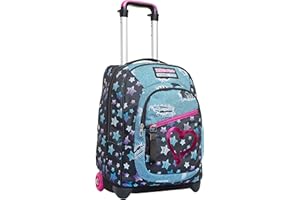 Seven Trolley, Star Plan, Nero, 2 in 1 Zaino Sganciabile, Scuola y Viaggio