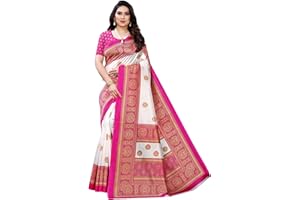 IMTRA FASHION Indischer Ethno Kunst Sari Mit Bedruckter Seide Und Nicht Genähtem Blusenteil