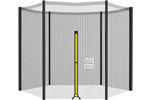 Mehomei Filet de Remplacement pour Trampoline 244 305 366 396 427 cm, Filet Sécurité de Rechange Résistant aux UV avec Zip, Enveloppe de Protection des Rebords de Trampoline
