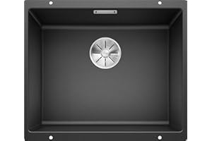 ‎BLANCO BLANCO SUBLINE 500-U | Granitspüle aus SILGRANIT anthrazit | Einbauart: Unterbau | für 60 cm breite Unterschränke | Beckenform 2 in 1: zwei Becken, ein Ausschnitt und nur einmal montiert