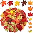 300 Foglie D'Acero Autunnali Artificiali – Finti Decori In Tessuto 8x7 Cm, 6 Colori Misti Per Decorazioni E Craft Del Ringraziamento