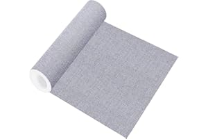 Bocguy Adhesive Fabric Repair Patches, 8 X 150 cm Linen Fabric Patch for Textiles Self-Adhesive Patch for Sofa Curtain Car Seat Various Fabrics, Light Grey