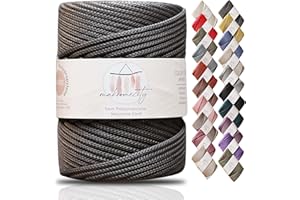 Makromecity Makramee Garn 5mm x 95m Premium Polyester Makramee Schnur Polypropylene Yarn Basteln für Wandbehänge Umhängetasche Handtasche Runner Schnullerkette Platzteller (Anthrazit)