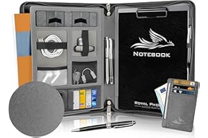 Royal Phoenix® Business Writing Case A4 'Eagle' High-Quality Document Folder with Tablet Holder – Includes Credit Card Holder + Extras – Business Organiser Made of High-Quality Faux Leather Anthracite