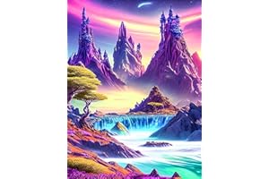 YZDZSW 5D Diamond Painting Kits, DIY Paint by Numbers for Adults, Cross Stitch Embroidery Rhinestone, DIY Full Round Drill Diamond Art Kits for Home Wall Decor 30x40cm (Mountain Waterfall)