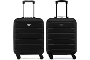 Flight Knight Suitcase Set of 2 Travel Carry-Ons Lightweight Luggage 4 Wheel ABS Hard Shell Ryanair Cabin Bags 55 x 40 x 20 (Priority) Small Suitcase Approved for Over 60 Airlines- easyJet, Jet2