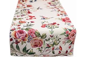 GIURI TESSUTI - RUNNER Centrotavola in tessuto Gobelin Jacquard, Realizzato a mano in Italia (RUNNER - COLIBRÌ)