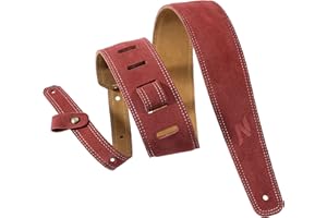 Nefelibata Gitarrengurt, 2,5" breite Gitarrengurte aus bayerischem Walzleder mit Schaumstoffpolsterung und Kabelaufbewahrungsschlaufe, für Kinder, Männer und Frauen, für Akustik-, Bass- und E-Gitarren