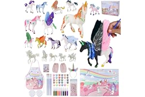 BONNYCO Unicorno Giocattolo Bambina, Set Pittura 18 Confezione Lavoretti Creativi per Bambini Illuminano al Buio. Giochi Bambina Unicorno 3 4 5 6 7 8 9 10 Anni, Regalo Creativi Compleanno Natale