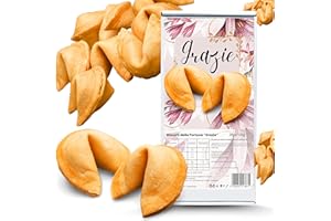 D&D Fun Cookies Biscotti della Fortuna 20 pezzi | Biscotti "Grazie" per Matrimonio | Biscotti della fortuna cinesi | Biscotti confezionati singolarmente | Biscotti regalo | Fortune Cookies