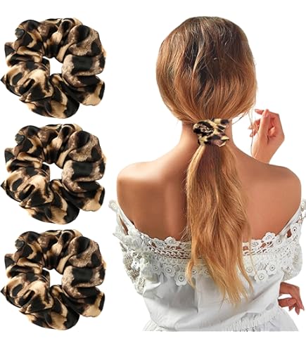 3 Morceaux De Bandeau À Imprimé Léopard Et 1 Morceau De Bague À Cheveux