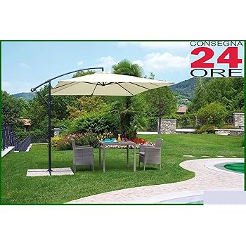 Ombrellone da Giardino Grigio Scuro 3x3 Palo Decentrato in Acciaio per