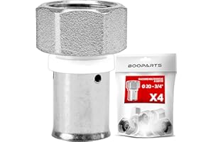 BOOPARTS – 4 Pièces – Manchon Femelle à Sertir Ø20–3/4"F(20/27) | Raccord Droit Multicouche Contour TH | Raccord Plomberie Étanche pour Chauffage et Eau Sanitaire